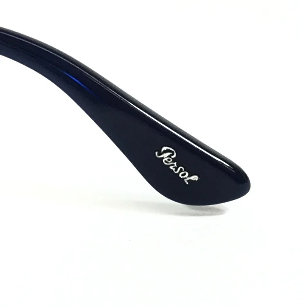 Persol Sunglasses 3135-S 181/31 Polished Blue Rectangle Frames with Green Lenses